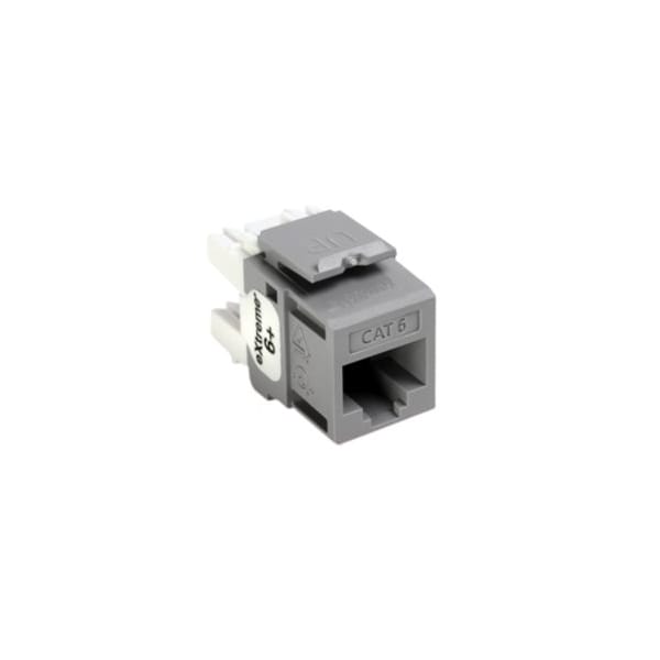 1-Port Mod Jack 110 8W8P Utp, T568A/B Cat6 Quickport, Extreme 6+ Gray